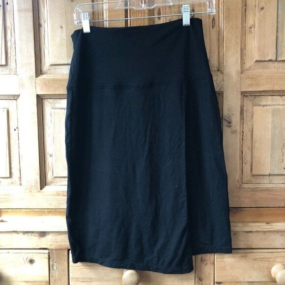 Athleta Womens Size‎ Small Seaside Black Tencel Fold Over Skirt Knee Length - Picture 3 of 9